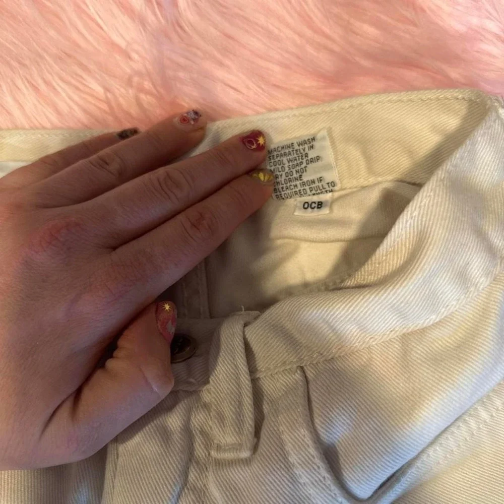 VIntage Crean High-waisted‎ Shorts Fold Over Hem, High Waist Size 5 SMALL